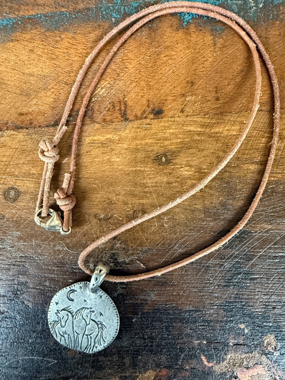 Jes MaHarry Midnight Horses Sterling Silver leather cord necklace. New with tags - Picture 3 of 6